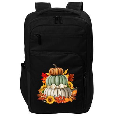 Pumpkin Sunflower Autumn Leaves Impact Tech Backpack
