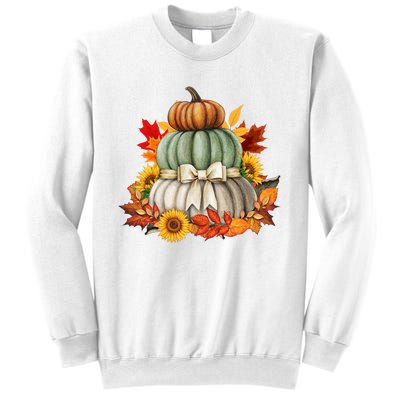 Pumpkin Sunflower Autumn Leaves Sweatshirt