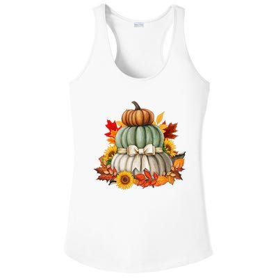 Pumpkin Sunflower Autumn Leaves Ladies PosiCharge Competitor Racerback Tank