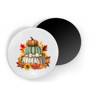 Pumpkin Sunflower Autumn Leaves Magnet