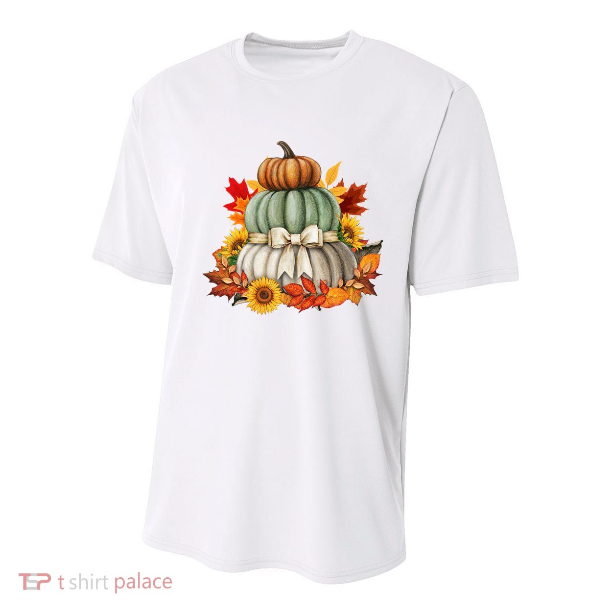 Pumpkin Sunflower Autumn Leaves Youth Performance Sprint T-Shirt