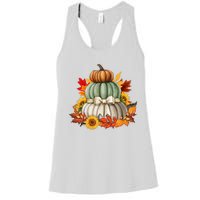 Pumpkin Sunflower Autumn Leaves Women's Racerback Tank