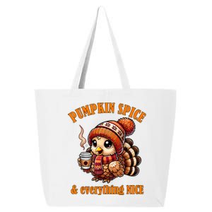 Pumpkin Spice And Everything Nice Thanksgiving Shirts Women 25L Jumbo Tote