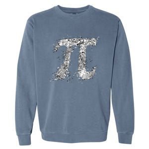 Pi Symbol Action (Drip Art) Painting Splatter Bw Gift Garment-Dyed Sweatshirt