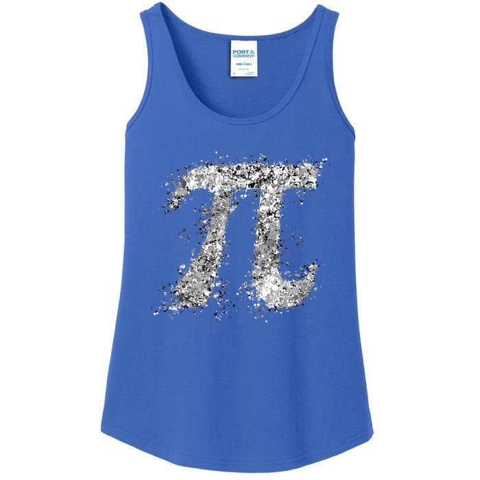 Pi Symbol Action (Drip Art) Painting Splatter Bw Gift Ladies Essential Tank