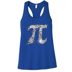 Pi Symbol Action (Drip Art) Painting Splatter Bw Gift Women's Racerback Tank