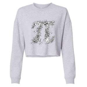 Pi Symbol Action (Drip Art) Painting Splatter Bw Gift Cropped Pullover Crew