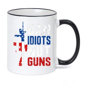 Pro Second Amendment Gun Rights Ban Idiots Not Guns 11oz Black Color Changing Mug