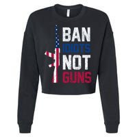 Pro Second Amendment Gun Rights Ban Idiots Not Guns Cropped Pullover Crew
