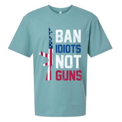 Pro Second Amendment Gun Rights Ban Idiots Not Guns Sueded Cloud Jersey T-Shirt