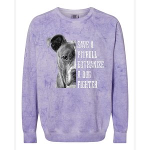 Pitbull Save A Pitbull Funny Dog Rescue Pitbull Mom Dad Colorblast Crewneck Sweatshirt