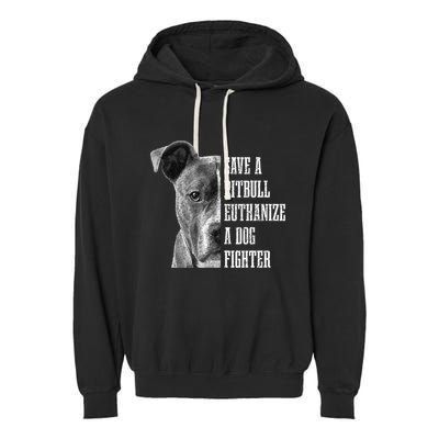 Pitbull Save A Pitbull Funny Dog Rescue Pitbull Mom Dad Garment-Dyed Fleece Hoodie