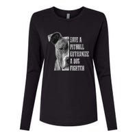 Pitbull Save A Pitbull Funny Dog Rescue Pitbull Mom Dad Womens Cotton Relaxed Long Sleeve T-Shirt