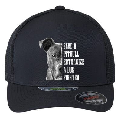 Pitbull Save A Pitbull Funny Dog Rescue Pitbull Mom Dad Flexfit Unipanel Trucker Cap