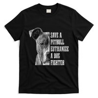 Pitbull Save A Pitbull Funny Dog Rescue Pitbull Mom Dad T-Shirt
