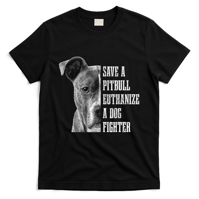 Pitbull Save A Pitbull Funny Dog Rescue Pitbull Mom Dad T-Shirt