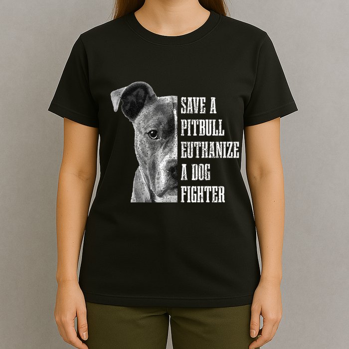 Pitbull Save A Pitbull Funny Dog Rescue Pitbull Mom Dad T-Shirt