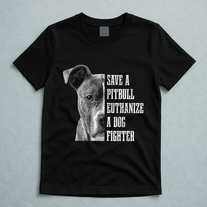 Pitbull Save A Pitbull Funny Dog Rescue Pitbull Mom Dad T-Shirt