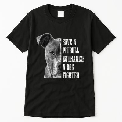 Pitbull Save A Pitbull Funny Dog Rescue Pitbull Mom Dad Tall T-Shirt