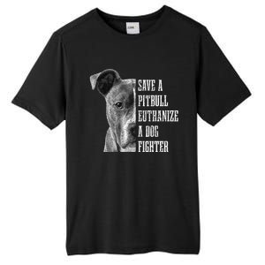 Pitbull Save A Pitbull Funny Dog Rescue Pitbull Mom Dad Tall Fusion ChromaSoft Performance T-Shirt