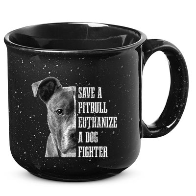Pitbull Save A Pitbull Funny Dog Rescue Pitbull Mom Dad 15oz Campfire Ceramic Mug