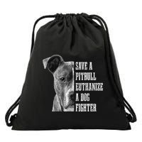 Pitbull Save A Pitbull Funny Dog Rescue Pitbull Mom Dad Drawstring Bag