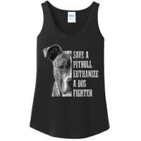 Pitbull Save A Pitbull Funny Dog Rescue Pitbull Mom Dad Ladies Essential Tank