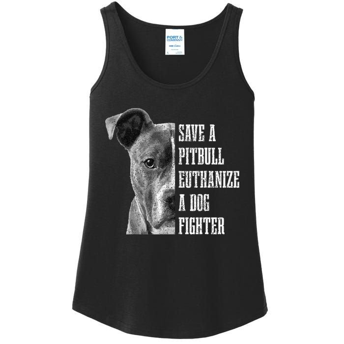 Pitbull Save A Pitbull Funny Dog Rescue Pitbull Mom Dad Ladies Essential Tank