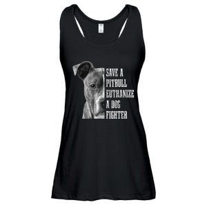 Pitbull Save A Pitbull Funny Dog Rescue Pitbull Mom Dad Ladies Essential Flowy Tank