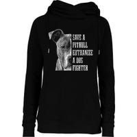 Pitbull Save A Pitbull Funny Dog Rescue Pitbull Mom Dad Womens Funnel Neck Pullover Hood