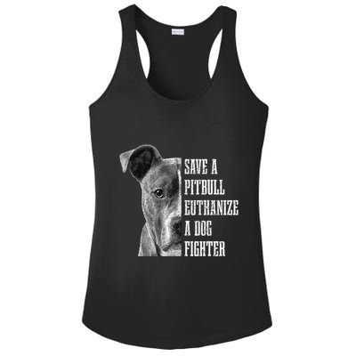 Pitbull Save A Pitbull Funny Dog Rescue Pitbull Mom Dad Ladies PosiCharge Competitor Racerback Tank