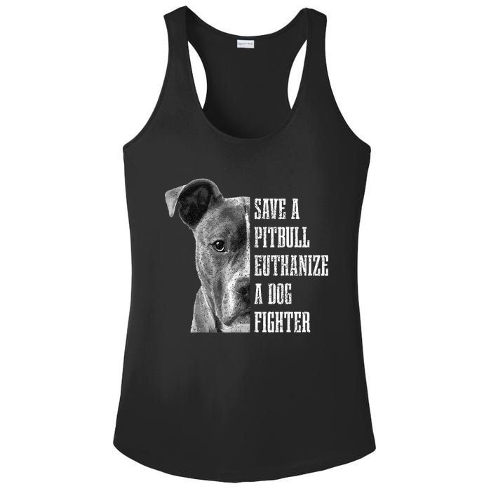 Pitbull Save A Pitbull Funny Dog Rescue Pitbull Mom Dad Ladies PosiCharge Competitor Racerback Tank