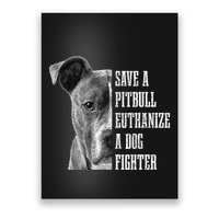 Pitbull Save A Pitbull Funny Dog Rescue Pitbull Mom Dad Poster