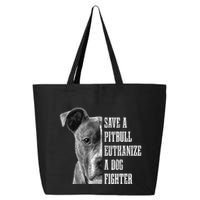 Pitbull Save A Pitbull Funny Dog Rescue Pitbull Mom Dad 25L Jumbo Tote
