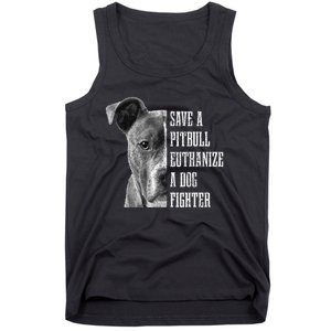 Pitbull Save A Pitbull Funny Dog Rescue Pitbull Mom Dad Tank Top