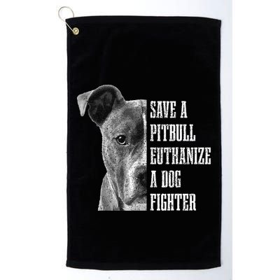 Pitbull Save A Pitbull Funny Dog Rescue Pitbull Mom Dad Golf Towel