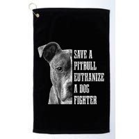 Pitbull Save A Pitbull Funny Dog Rescue Pitbull Mom Dad Golf Towel