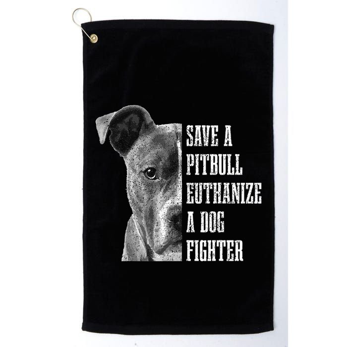 Pitbull Save A Pitbull Funny Dog Rescue Pitbull Mom Dad Golf Towel