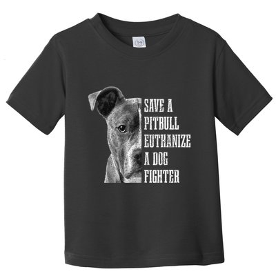Pitbull Save A Pitbull Funny Dog Rescue Pitbull Mom Dad Toddler T-Shirt