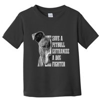Pitbull Save A Pitbull Funny Dog Rescue Pitbull Mom Dad Toddler T-Shirt