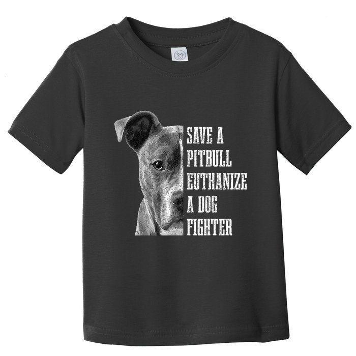 Pitbull Save A Pitbull Funny Dog Rescue Pitbull Mom Dad Toddler T-Shirt