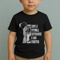 Pitbull Save A Pitbull Funny Dog Rescue Pitbull Mom Dad Toddler T-Shirt