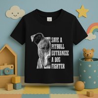 Pitbull Save A Pitbull Funny Dog Rescue Pitbull Mom Dad Toddler T-Shirt