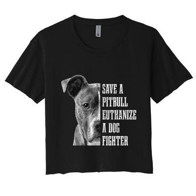 Pitbull Save A Pitbull Funny Dog Rescue Pitbull Mom Dad Crop Top