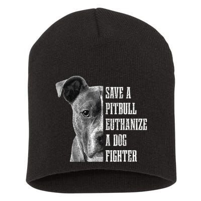 Pitbull Save A Pitbull Funny Dog Rescue Pitbull Mom Dad Short Acrylic Beanie