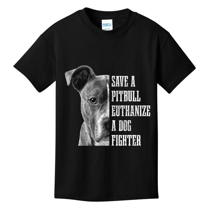 Pitbull Save A Pitbull Funny Dog Rescue Pitbull Mom Dad Kids T-Shirt