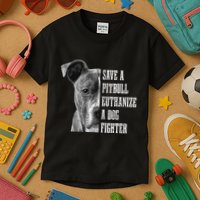 Pitbull Save A Pitbull Funny Dog Rescue Pitbull Mom Dad Kids T-Shirt