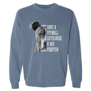 Pitbull Save A Pitbull Funny Dog Rescue Pitbull Mom Dad Garment-Dyed Sweatshirt