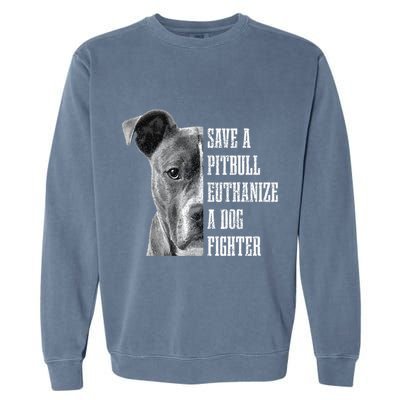 Pitbull Save A Pitbull Funny Dog Rescue Pitbull Mom Dad Garment-Dyed Sweatshirt