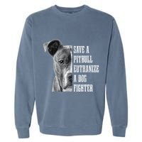 Pitbull Save A Pitbull Funny Dog Rescue Pitbull Mom Dad Garment-Dyed Sweatshirt